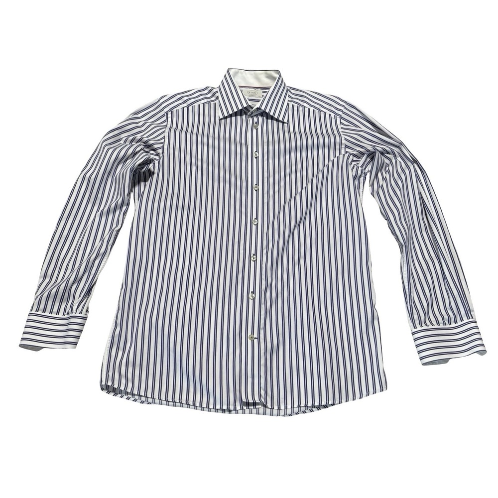 Eton Contemporary Men's Striped Button Down Work Dress Shirt Size 40 - 15 3/4